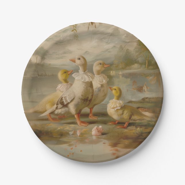 Ducks - Round Paper Plates (Front)