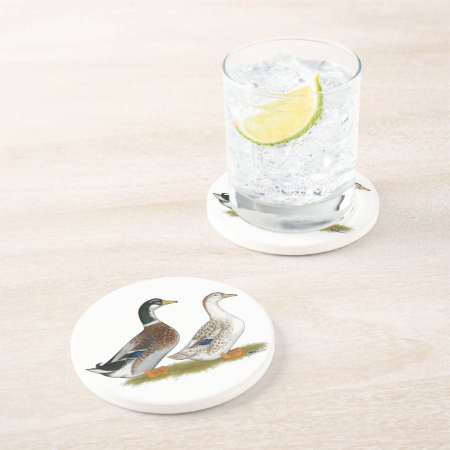 Ducks:  Silver Appleyard Coaster (Side)