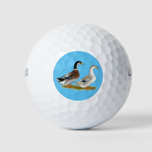 Ducks:  Silver Appleyard Golf Balls (Front)