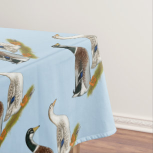 Ducks:  Silver Appleyard Tablecloth