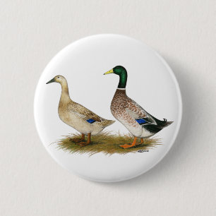 Ducks: Silver Welsh Harlequin 2 Inch Round Button
