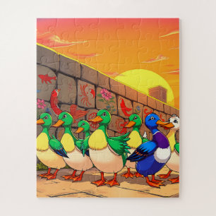 Ducks strolling along a path children's jigsaw puzzle