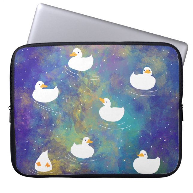ducks swimming in the universe laptop sleeve (Front)