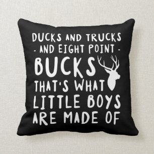 Ducks Trucks Eight Point Buck Hunter Throw Pillow