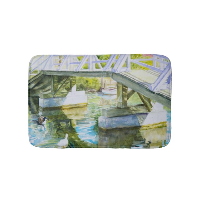 Ducks Under a bridge Bath Mat (Front)