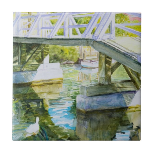 Ducks Under a bridge Tile (Front)
