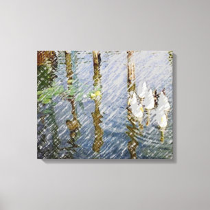 Ducks Watercolor Canvas Print