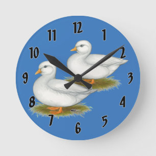 Ducks:  White Calls Round Clock