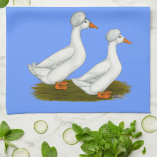 Ducks:  White Crested Kitchen Towel