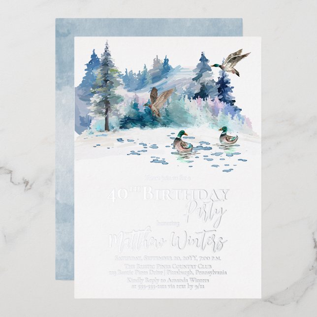 Ducks Woodland Forest Nature 40th Birthday Party  (Front/Back)