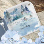 Ducks Woodland Forest Nature Boy Baby Shower Paper Plate<br><div class="desc">Nature-themed,  woodland forest scene with ducks boy "Baby Shower".  Composite design by Holiday Hearts Designs.</div>