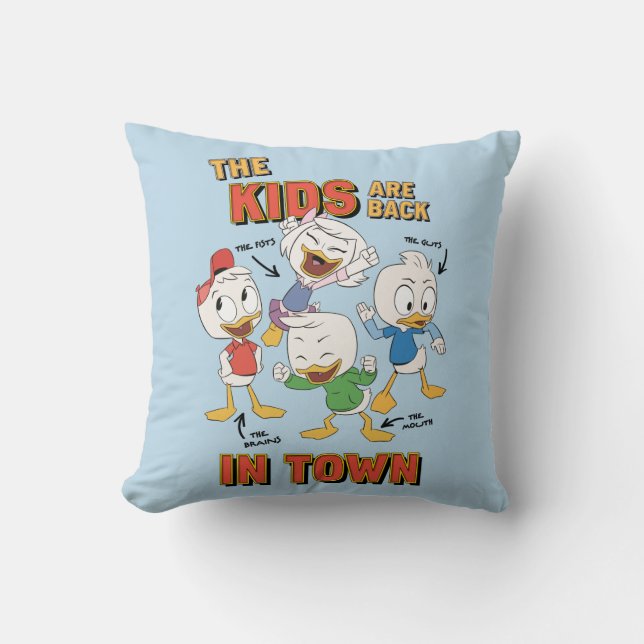 DuckTales | The Kids are Back in Town Throw Pillow (Front)