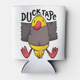 Ducktape Funny Kawaii Duck Wrapped in Tape  Can Cooler