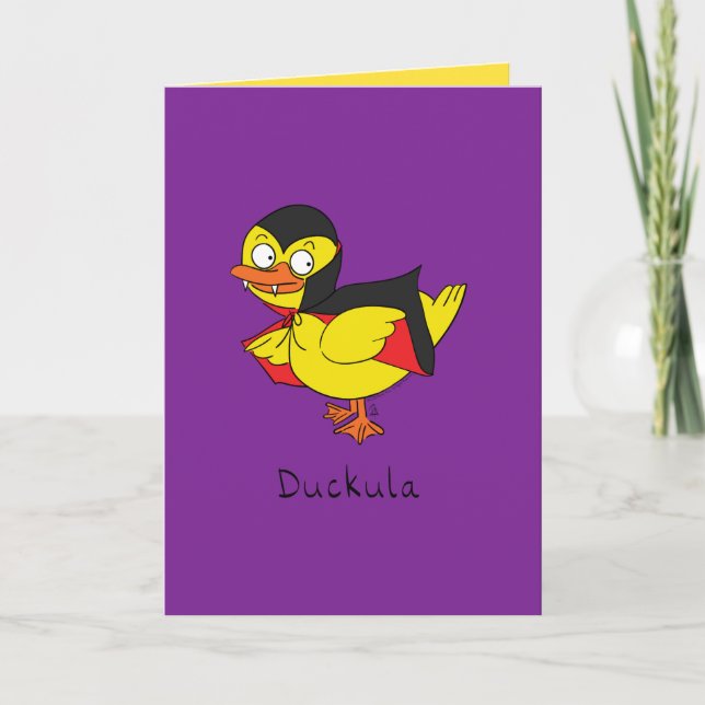 Duckula Funny Halloween Dracula Duck Carte de voeu (Devant)