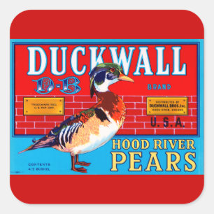 Duckwall Hood River Pears Square Sticker