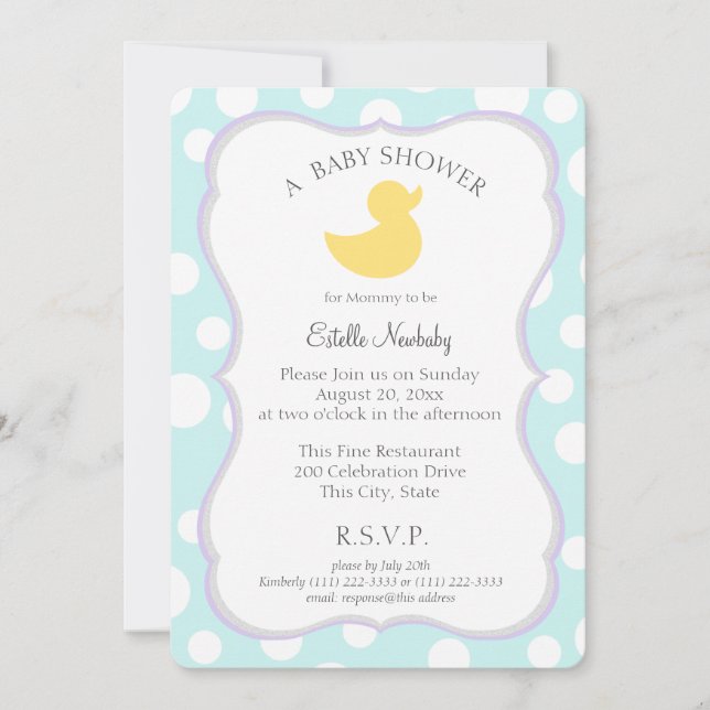 Ducky Baby Shower Invitation (Front)