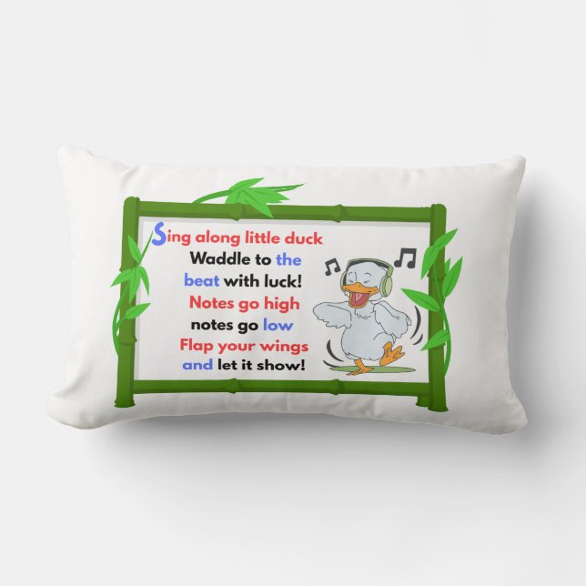 Ducky Beats Lumbar Pillow (Front)