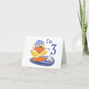 Ducky Boy 3rd Birthday Thank You Card