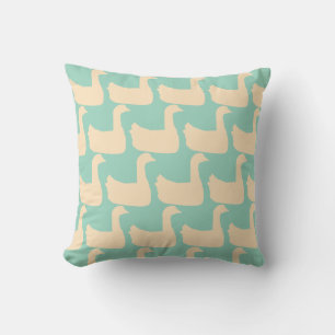 Ducky Duck Decorator Lt Teal Throw Pillow