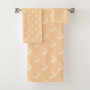 Ducky Duck Diagonal Pale Peach Kids Bath Towel Set