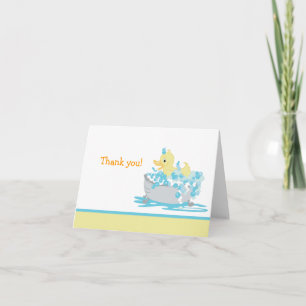 Ducky Duck in Tub Folded Thank you note Card