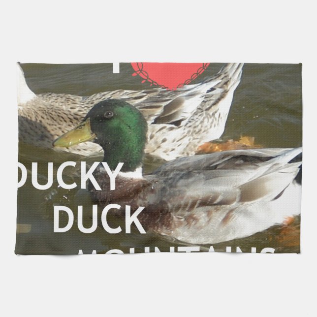 Ducky duck mountains. kitchen towel (Horizontal)