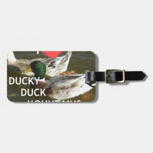 Ducky duck mountains. luggage tag