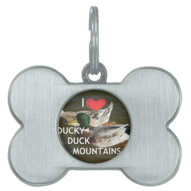Ducky duck mountains. pet name tag (Front)