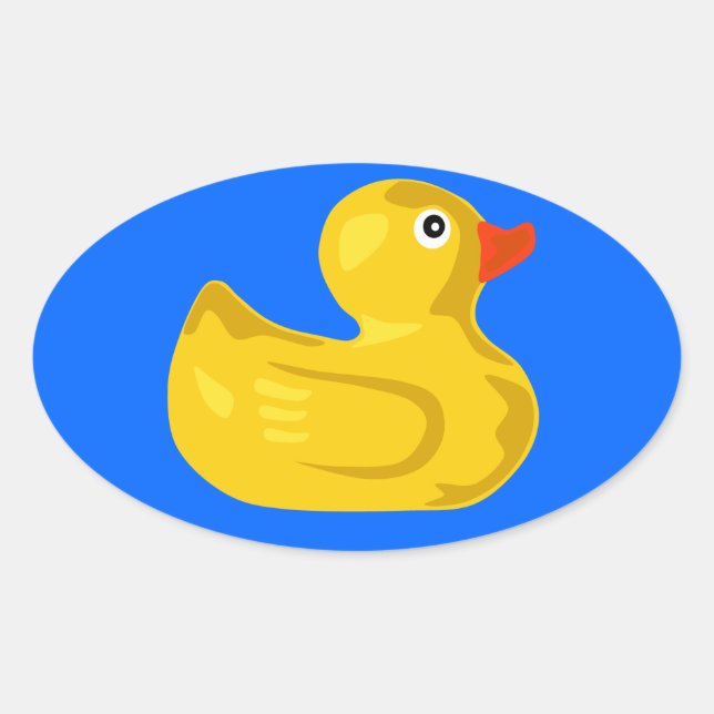 Ducky  Duck Oval Sticker (Front)