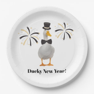 Ducky New Year Paper Plate
