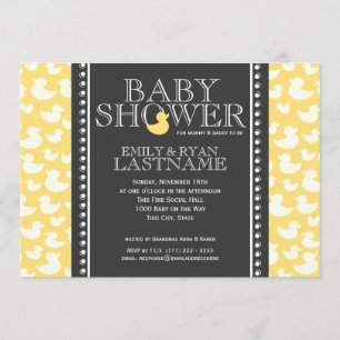 Ducky Pattern Baby Shower Invitation