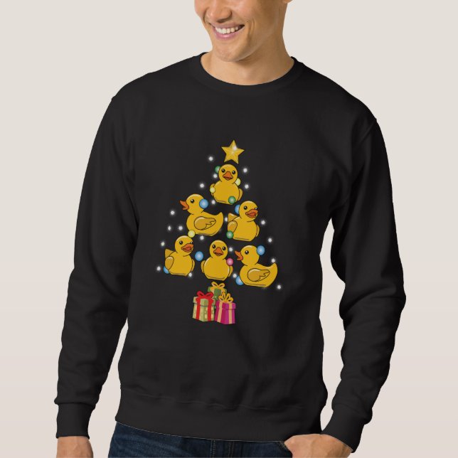 Ducky Rubber Duck Christmas Tree Sweatshirt (Front)
