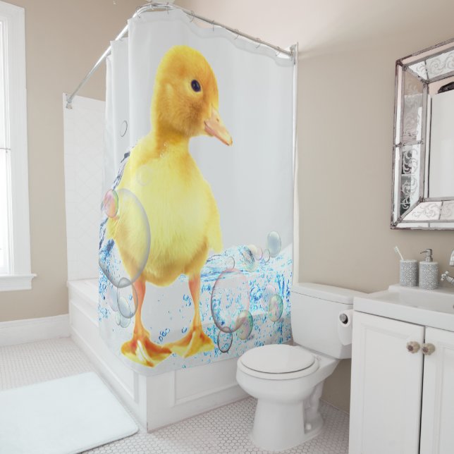 DUCKYbubblebath shower curtain | m3galleryStudio (In Situ)