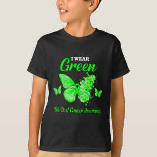 Duct Cancer Awareness I Wear Green Butterfly  T-Shirt