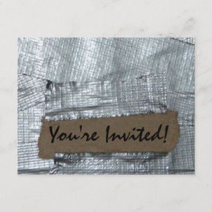 Duct Tape and Ripped Cardboard  Tag Invitation