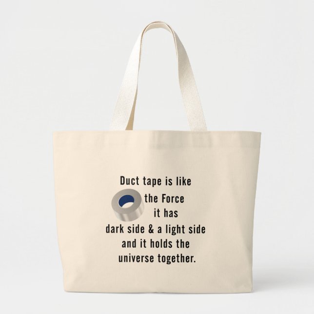 Duct Tape, Engineering humour Large Tote Bag (Front)