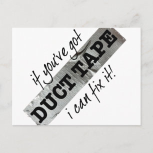 Duct Tape Fix It Humour Postcard