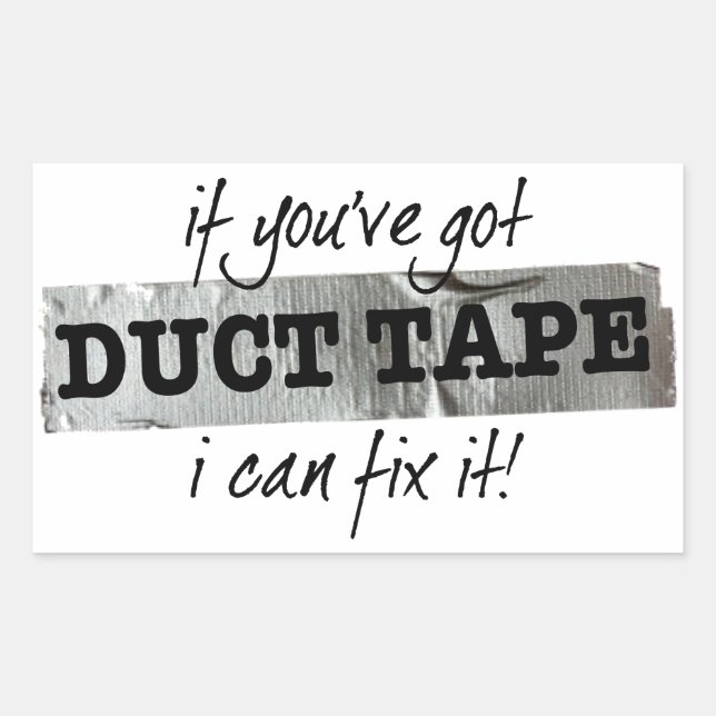 Duct Tape Fix It Humour Sticker (Front)
