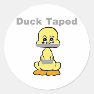 Duct Tape Humor Yellow Duck Taped Classic Round Sticker