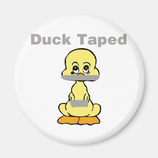 Duct Tape Humor Yellow Duck Taped Magnet (Front)