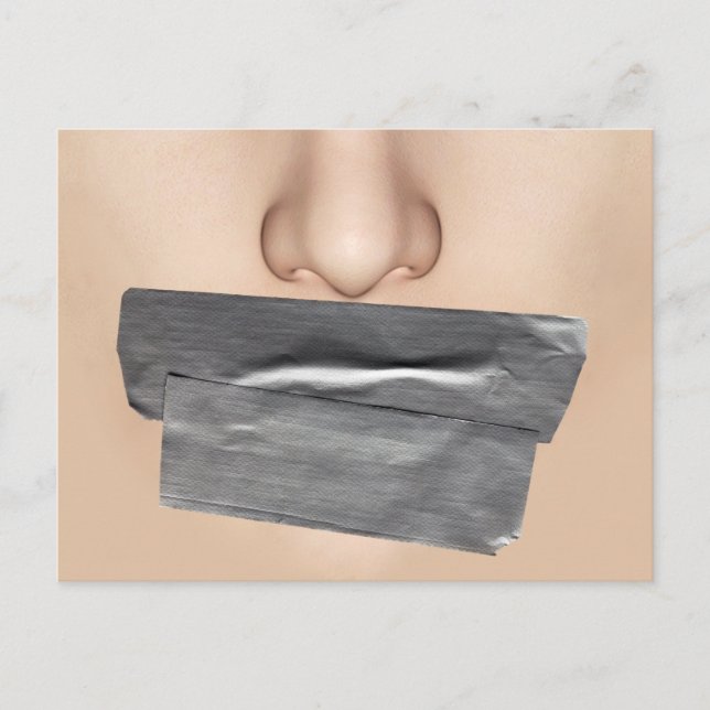 Duct Tape Mouth Postcard (Front)