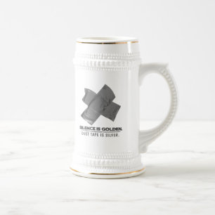 duct tape - silence is golden duct tape is silver beer stein