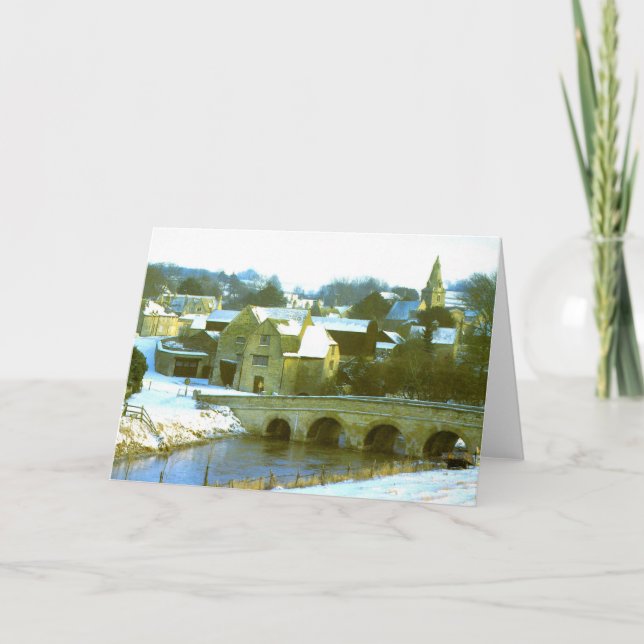 Duddington, Northamptonshire snow scene Holiday Card (Front)