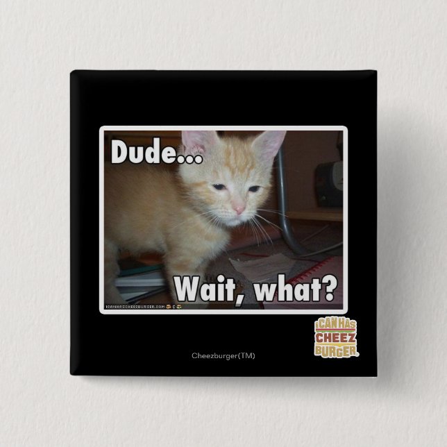 Dude 2 Inch Square Button (Front)