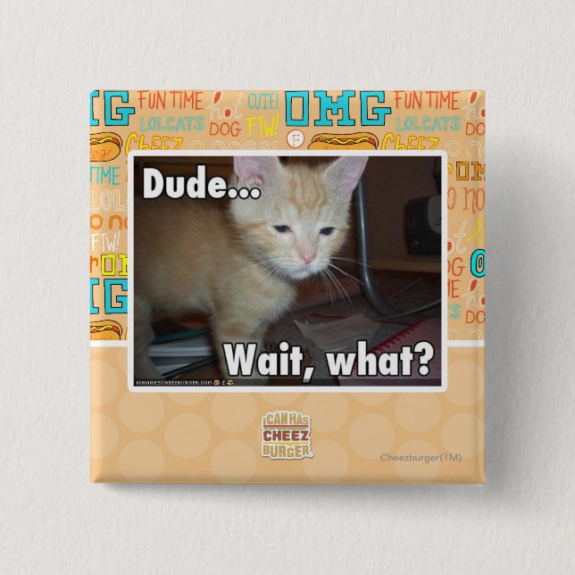 Dude 2 Inch Square Button (Front)