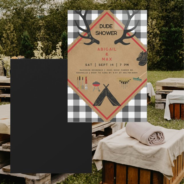 Dude Antlers Couples Bridal Shower Invitation (Creator Uploaded)