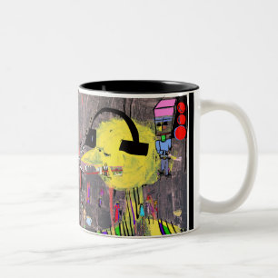 DUDE WITH HEADPHONES 11 oz. two-tone mug
