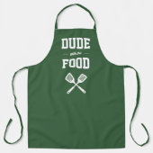 Dude with the Food Funny Hunter Green Grilling Apron (Front)
