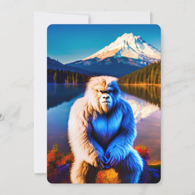 Dude Yeti Design Flat Thank You Card (Front)