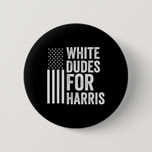 Dudes For Harris Support President Kamala Usa Flag 2 Inch Round Button
